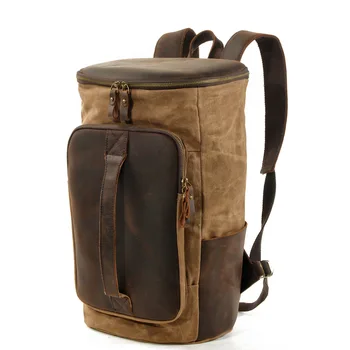 Открытый мужской рюкзак Спортивный дорожный рюкзак Масло воск холст Плечо Рюкзак большой емкости дорожная сумка