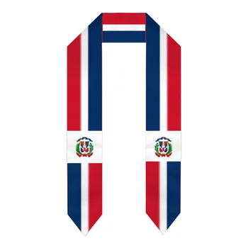 Пользовательское название или логотип Флаг Доминиканской Республики Шарф Выпускной палантин Пояс Международное обучение за границей Класс 2023 Шаль