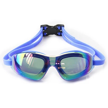 Очки для плавания для взрослых в большой оправе, водонепроницаемые HD-очки для дайвинга с защитой от запотевания
