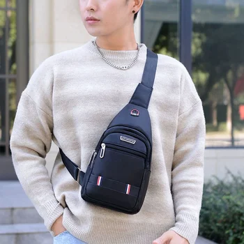 Нагрудная сумка Мужская сумка через плечо из водонепроницаемой ткани Оксфорд, нагрудная сумка, модный бренд, спортивная сумка для отдыха, маленькая сумка для тела, рюкзак