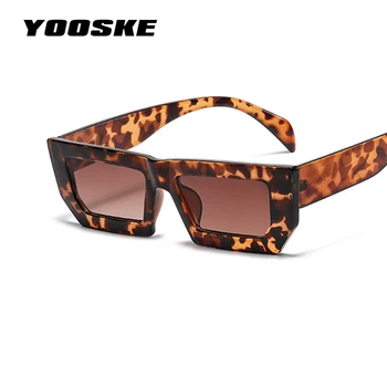 YOOSKE Винтажные квадратные солнцезащитные очки для женщин, мужские модные брендовые дизайнерские солнцезащитные очки с широкой ножкой, ретро-розовые очки оттенка UV400