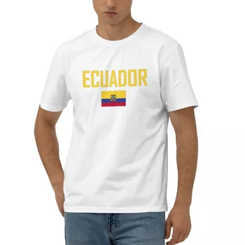 100% Хлопок Флаг Эквадора С буквенным дизайном, футболки с коротким рукавом, Мужская, женская одежда Унисекс, футболки, топы, тройники 5XL