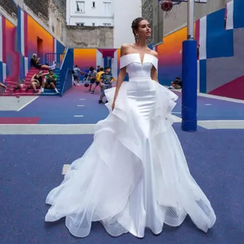 Белая съемная юбка, свадебная пышная юбка, Эластичный пояс, накладная юбка длиной до пола, ручная работа для элегантной свадебной юбки 2021
