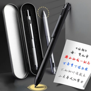 Многоцветные Металлические шариковые ручки 4 В 1, 3 цвета, Шариковая ручка + Автоматический карандаш для школьного офиса, Письменные принадлежности, канцелярские принадлежности