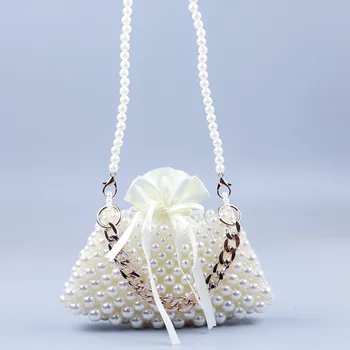 Роскошный клатч с белым жемчугом, вечерняя сумочка, дизайнерская сумка на цепочке, свадебные женские кошельки и сумочки, шикарный кошелек