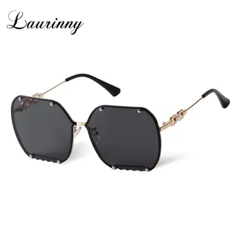 LAURINNY 2023 Винтажные очки в квадратной металлической оправе, Женские модные Роскошные дизайнерские солнцезащитные очки с HD линзами, Защита от UV400, Лето