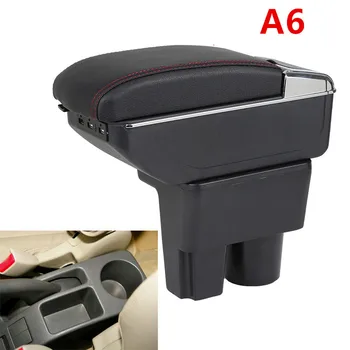 Кожаные детали интерьера автомобиля Центральная консоль подлокотник Коробка для Suzuki Liana A6 Подлокотники с USB Бесплатная доставка