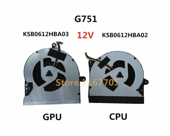 Ноутбук/Тетрадь Процессор/GPU Вентилятор Охлаждения Для Asus ROG Strix G751 G751J G751JT G751JZ KSB0612HBA02 13NB06P1P10011 KSB0612HBA03 12V