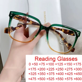 Новые модные Квадратные Женские Очки для чтения с защитой от синего света, Оптические оправы для очков, Компьютерные очки, Очки для пресбиопии + 2 + 4
