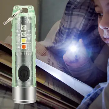 Полезный Мини-фонарик Легкий светодиодный фонарик с высокой яркостью, заряжающийся через USB, Мини-брелок для ключей, Фонарик, Инструмент Многоцелевой
