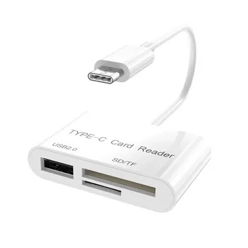 Адаптер для чтения карт USB 3 в 1 Кабель Type C для подключения камеры SD Micro SD TF к порту Macbook Pro Type-C