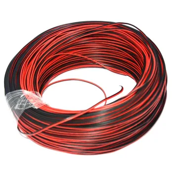 100 м 2-контактный 18AWG 20AWG 22 AWG красный/черный светодиодный удлинительный кабель-провод