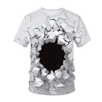 Новая футболка с 3D геометрическим рисунком Творчества для мужчин, Летняя Модная Повседневная Красивая футболка с принтом, Трендовые футболки в стиле харадзюку в стиле Хип-Хоп