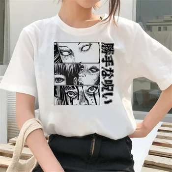 футболка Ито Джунджи, мужская белая футболка с аниме, японская эстетическая футболка, одежда для пары