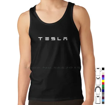 Майка Tesla Motors 4, жилет из чистого хлопка с логотипом Илона Маска Tesla Motors, мужская майка для бодибилдинга, топы без рукавов с логотипом Tesla Cybertruck