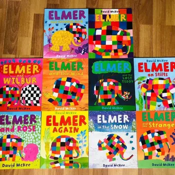 10 Книг, которые все любят Elmer English, Сборник рассказов с картинками для детей, чтение для детей раннего возраста
