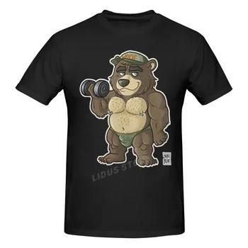 Повседневная футболка Thicc Bear Animals Strong Wildlife в стиле Харадзюку, Футболка с коротким рукавом из 100% Хлопка, Графические Футболки Брендов, Футболки-Топы