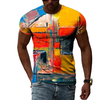 Летняя модная мужская футболка с 3D граффити в стиле хип-хоп, модные повседневные футболки с принтом 
