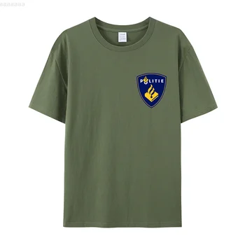 Полиция Нидерландов Хлопковая футболка высокого качества европейского размера Японская мужская футболка harajuku мужская одежда