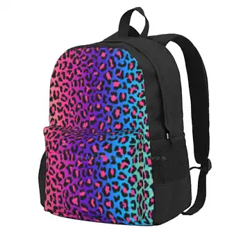 Рюкзак Rainbow Cheetah для школьника, сумка для ноутбука, дорожная сумка с красочным рисунком в виде гепарда, милый пастельный леопард в виде радужного гепарда