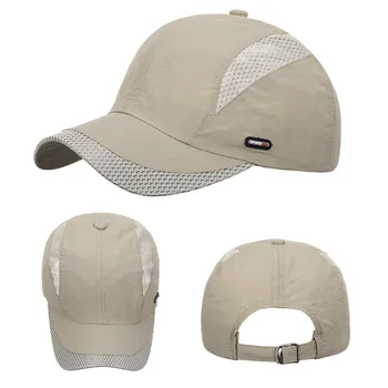 Простая сетчатая быстросохнущая кепка для мужчин, спортивные кепки, бейсболки, летние солнцезащитные шляпы, остроконечные кепки, Однотонная солнцезащитная кепка
